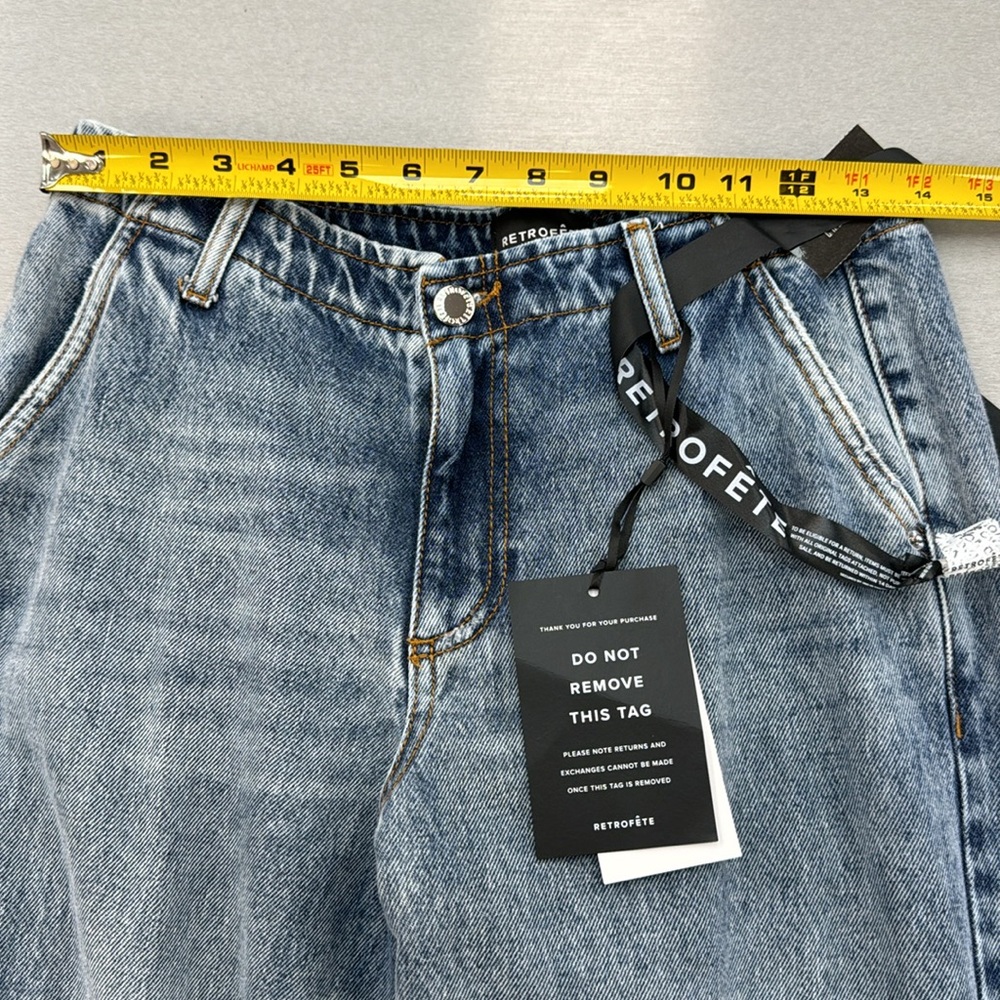 Retrofete Blue Straight Leg Jeans - Picture 6 of 7